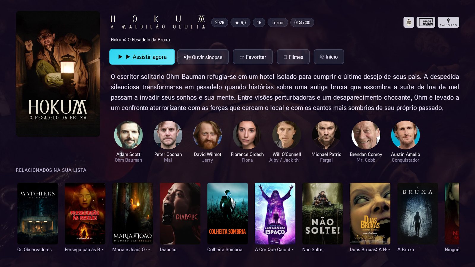 Detalhe de filme com elenco